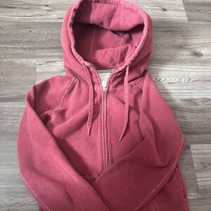 TNA  Vintage Deep Red Zip-Up Hoodie
